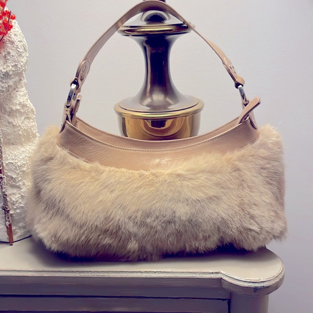 Kenneth Cole  genuine fur & leather bag